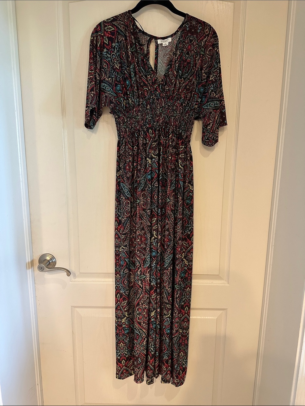 Exist Paisley Maxi Dress in Teal and Burgundy